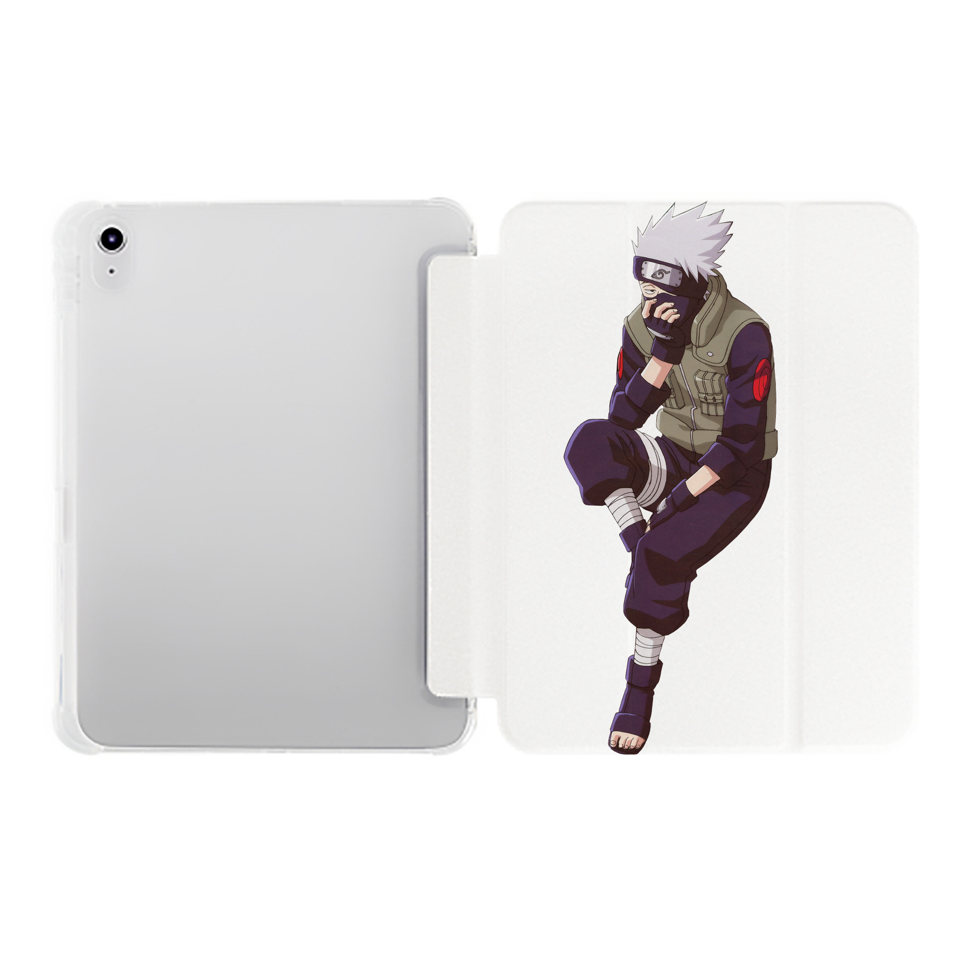 （画像用） NARUTO -ナルト- はたけ カカシ Hatake Kakashi IPad ケース ペン収納付き 三つ折りスタンド PUレザー×シリコン 対応機種9.5/10.5/10.9インチ